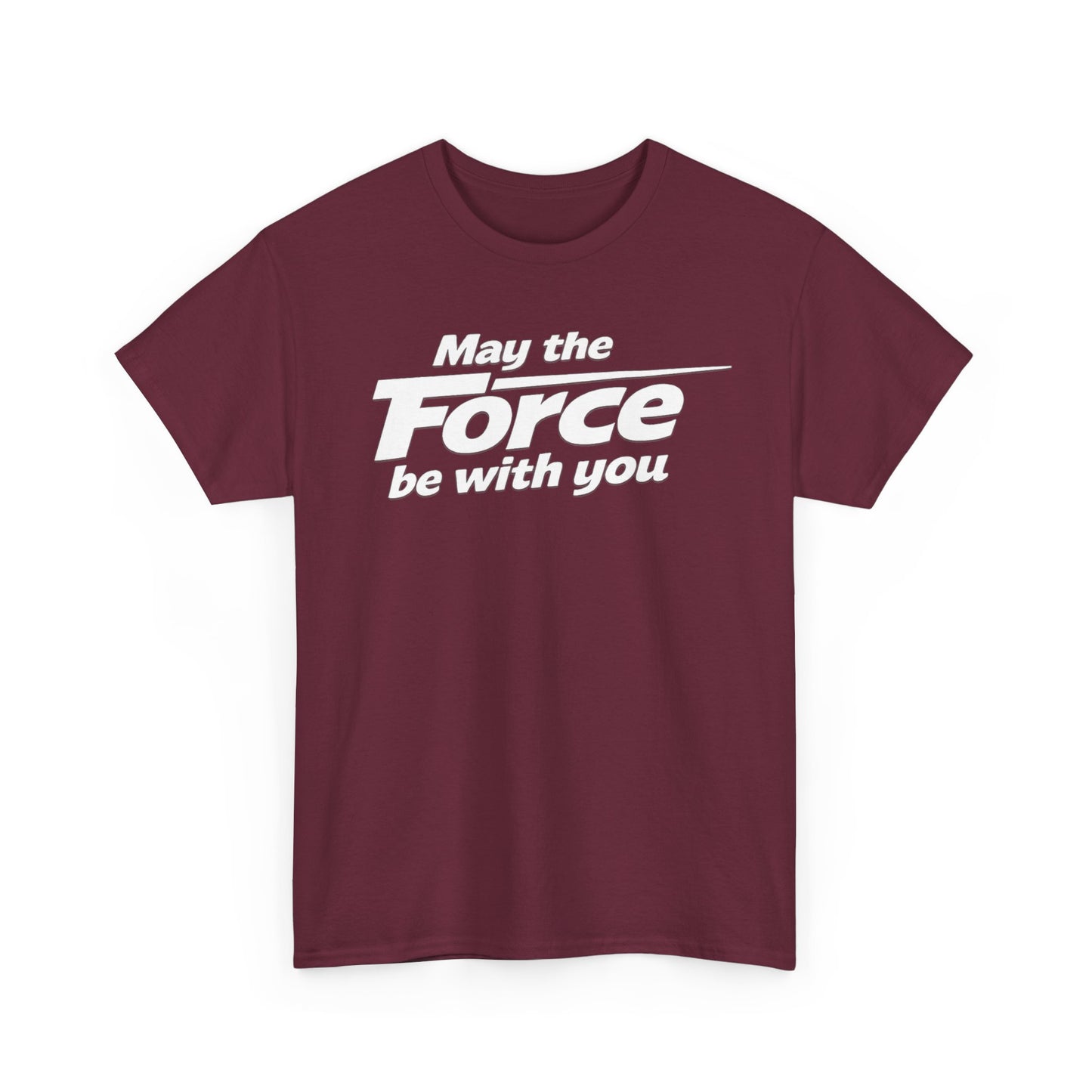 "May the Force Be With You" Retro Embossed Graphic T‑Shirt —