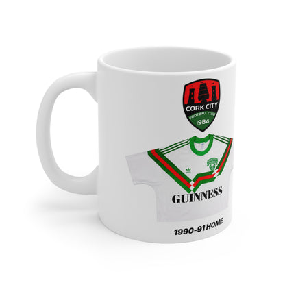 Cork City 1990-91 Home Jersey Mug — Guinness Ceramic Coffee Cup (11oz, 15oz)