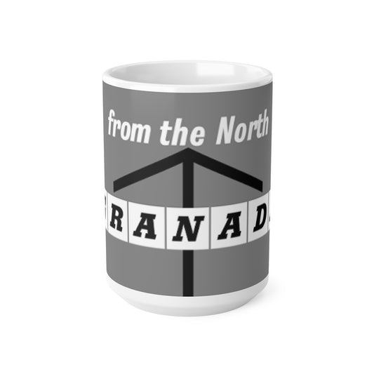 Granada TV Vintage Sign Ceramic Coffee Mug — 'from the North' Travel Souvenir, 11oz & 15oz