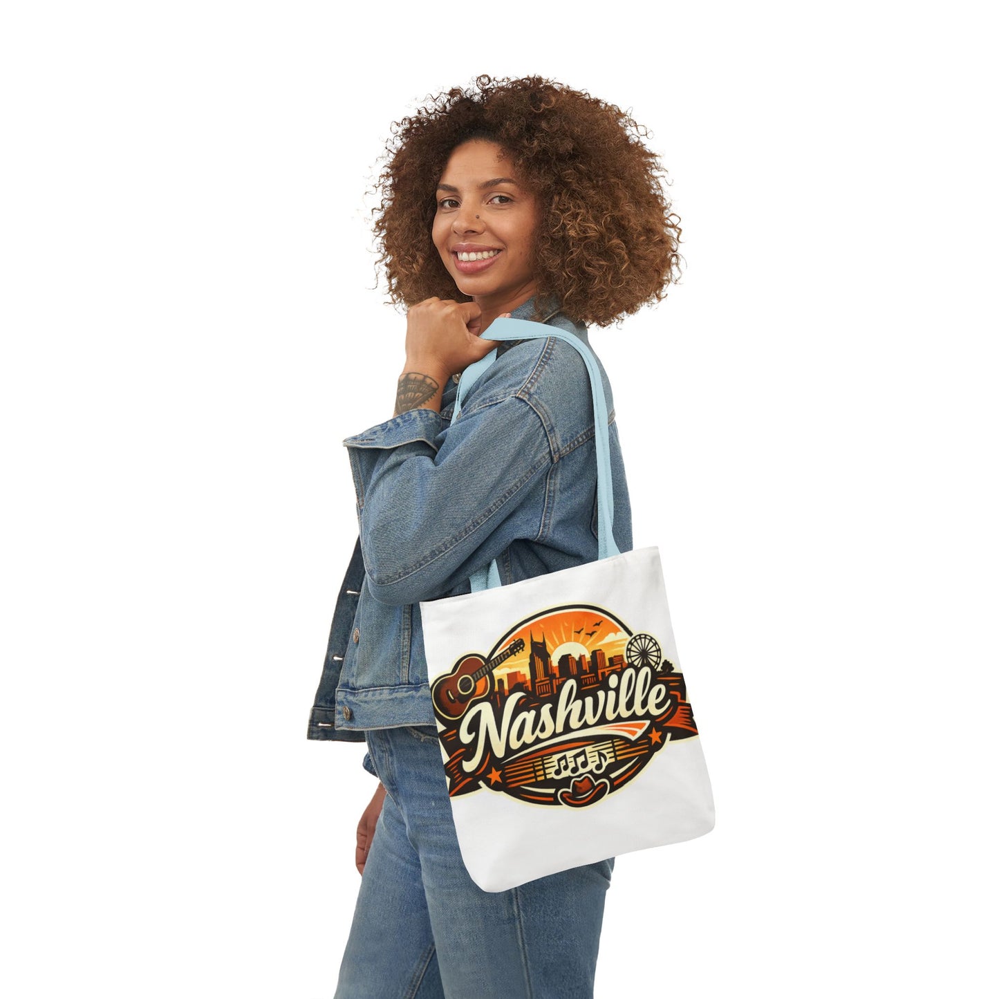 Nashville Sunset Tote Bag — Country Music Skyline Canvas Tote
