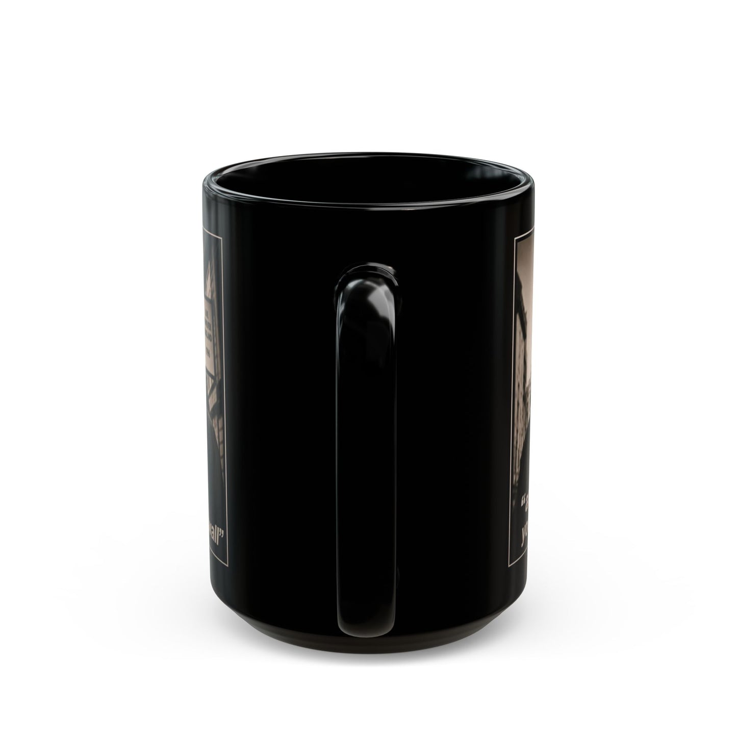 Kane and Bellingham Lyric Photo Black Mug — “and after all, you’re my wonderwall” Band Tribute Coffee Cup