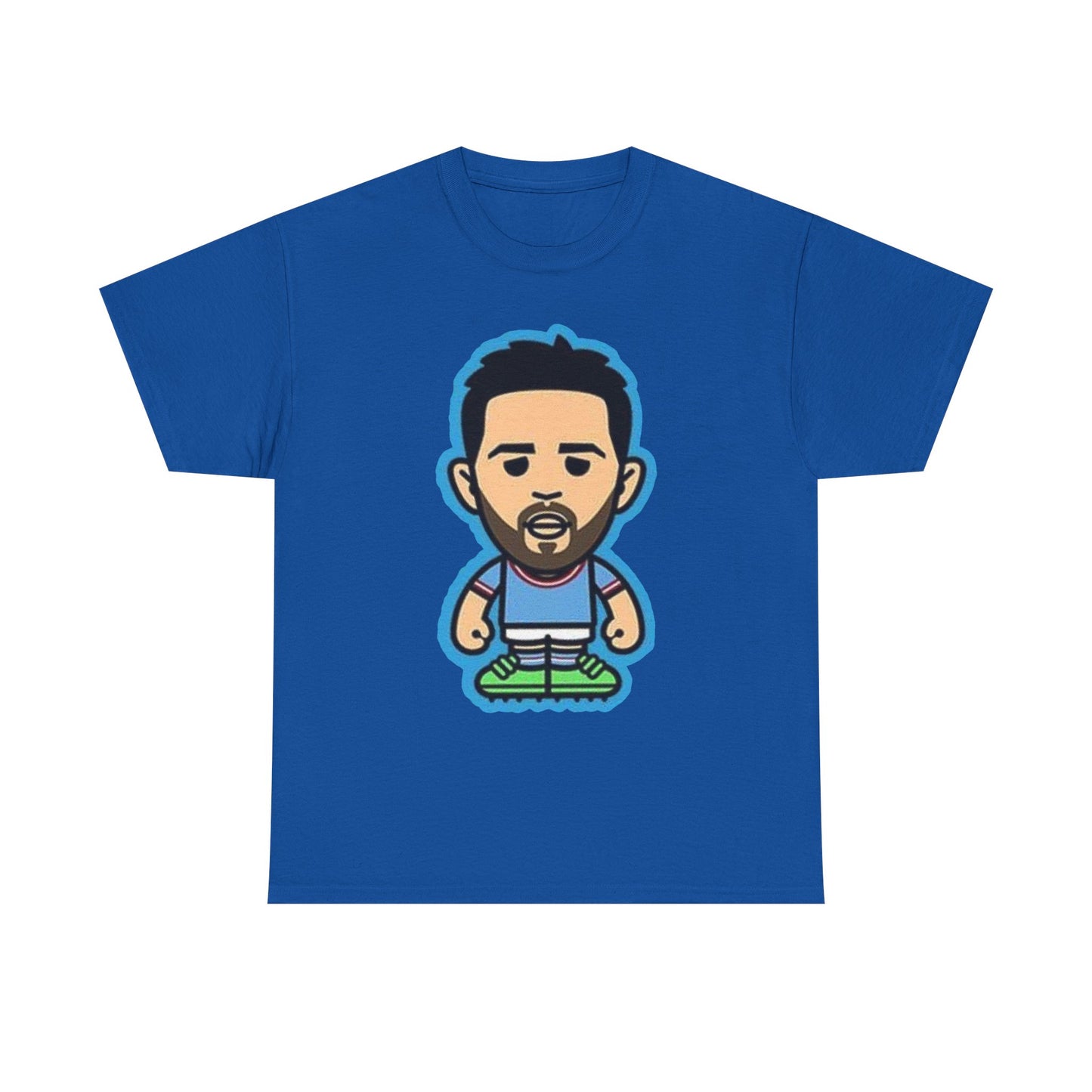 Bernardo Silva Manchester City Legend Graphic Tee — Player Cartoon Front & Tribute Poster Back