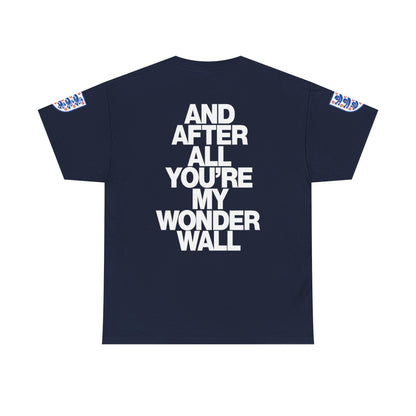 England Football Tee — "And After All You're My Wonderwall" Lyrics Tee