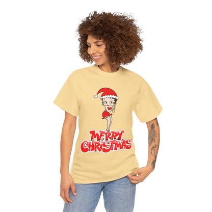 Christmas Betty Boop Tee - 'Merry Christmas' Holiday Graphic Shirt