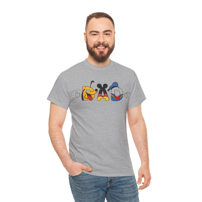 Disney Dad Character Graphic Tee — Playful Colorful Character Icons T-Shirt