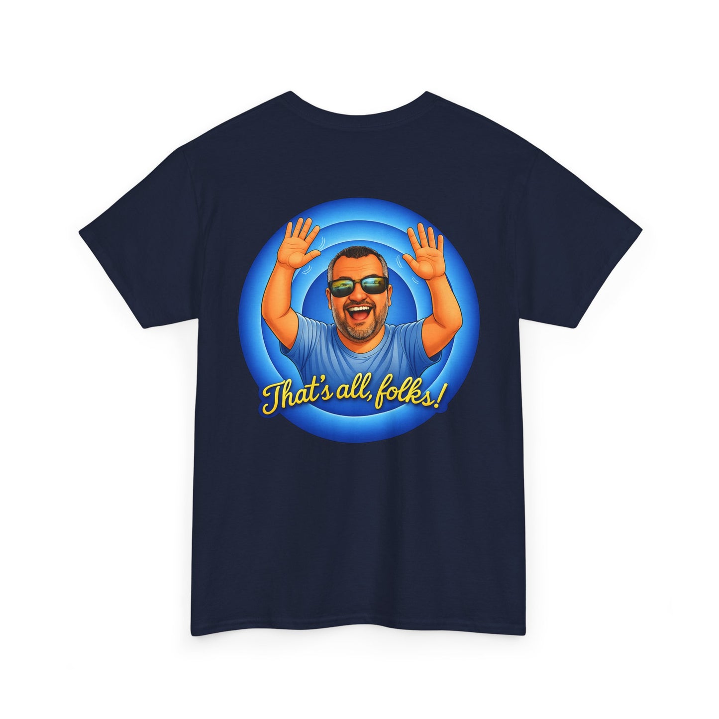 T-Shirt — "That's All, Folks!" Waving Portrait Graphic Tee