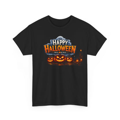 Happy Halloween Pumpkin Tee — Spooky Jack-O'-Lanterns Graphic Shirt