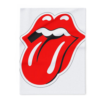 Rolling Stones Tongue Arctic Fleece Blanket – Retro Rock Band Logo Throw