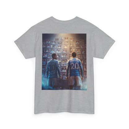 Bernardo Silva Manchester City Legend Graphic Tee — Player Cartoon Front & Tribute Poster Back