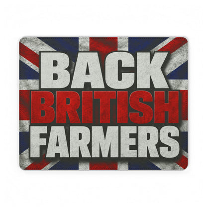 Back British Farmers PU Leather Mouse Mat — Union Jack Patriotic Desk Pad
