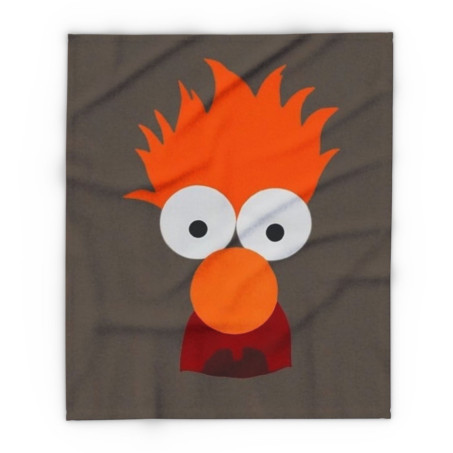 Becker Inspired Orange Fuzzy Character Fleece Blanket – Cute Cartoon Face Cozy Throw