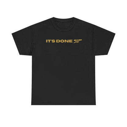 It's Done Arsenal Champions T-Shirt – Minimalist Gold Script Tee