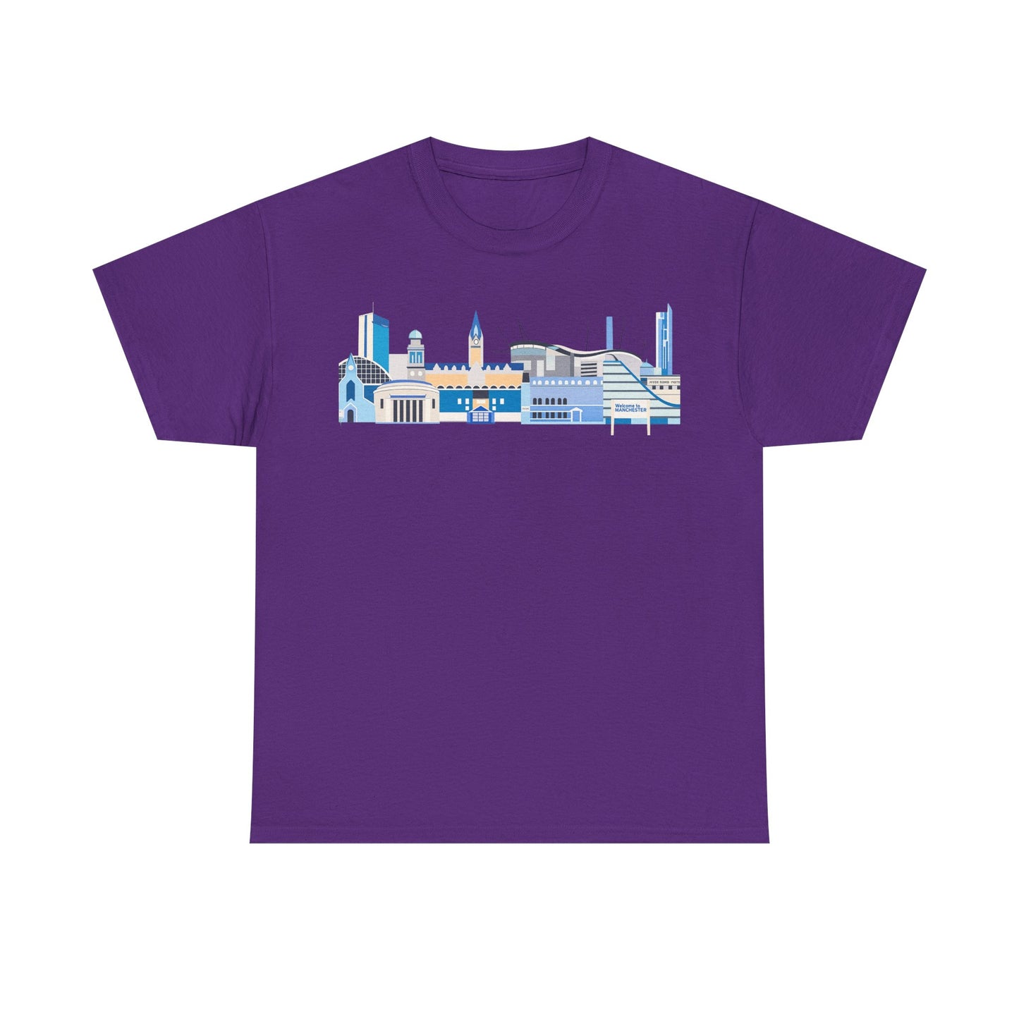 Manchester City Skyline Tee — Minimal Blue Urban Landscape T‑Shirt