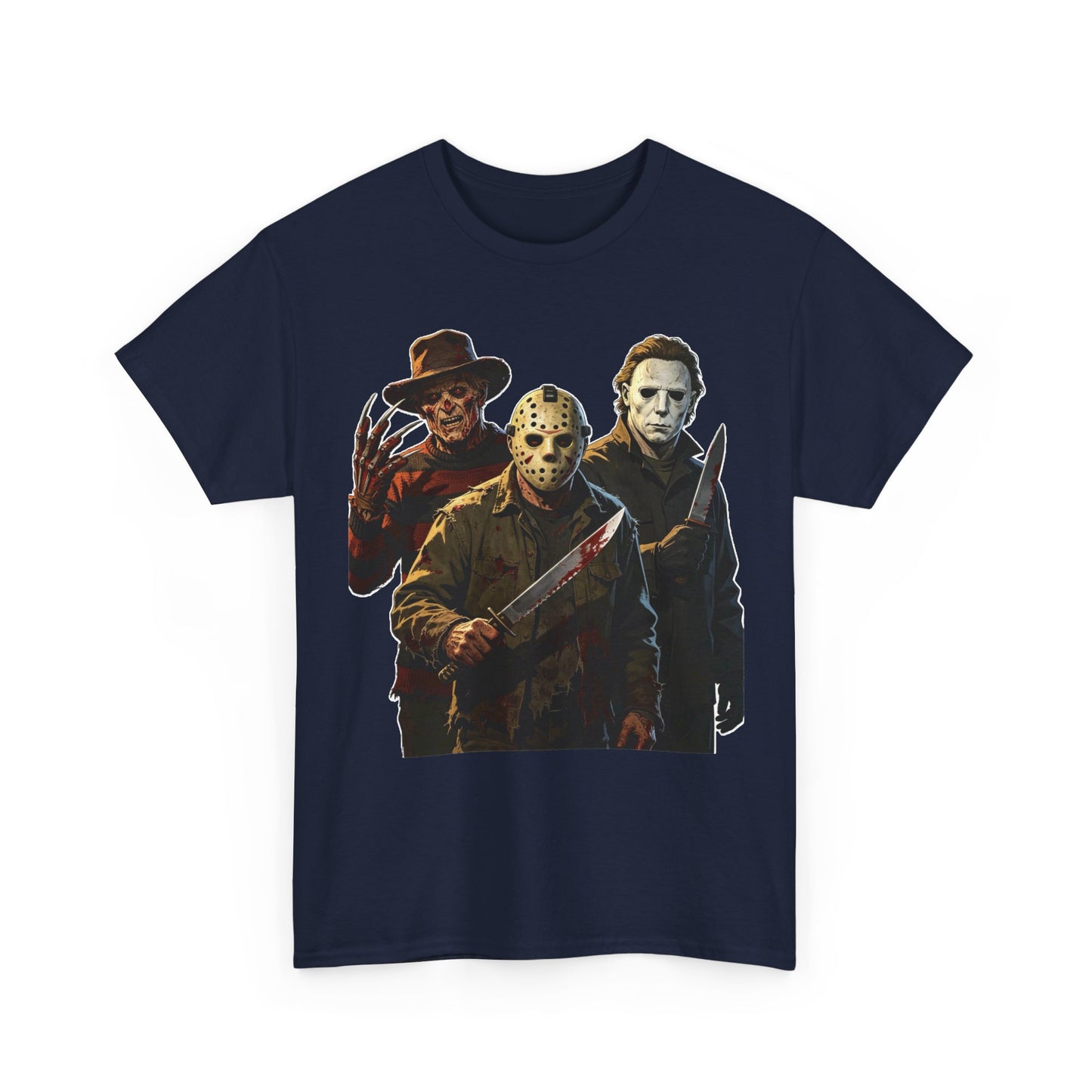 Horror Icons T-Shirt — Freddy, Jason & Michael Trio Graphic Tee