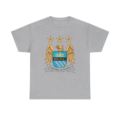 Manchester City Retro Club Crest T‑Shirt — MCFC Vintage Style Club Emblem Tee