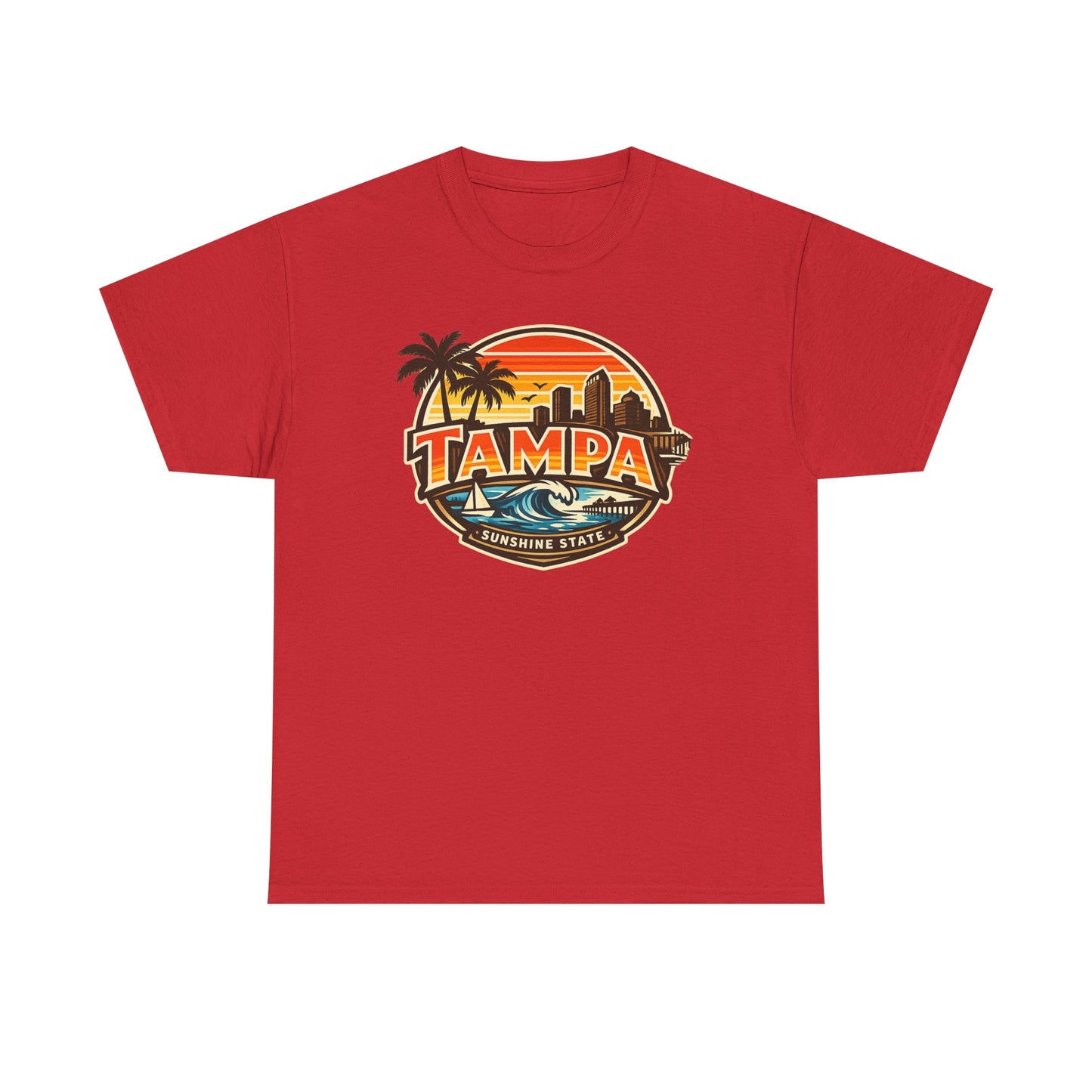 Tampa Retro Sunset T-Shirt – Vintage Palm Beach Skyline Tee