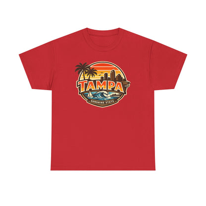 Tampa Retro Sunset T-Shirt – Vintage Palm Beach Skyline Tee