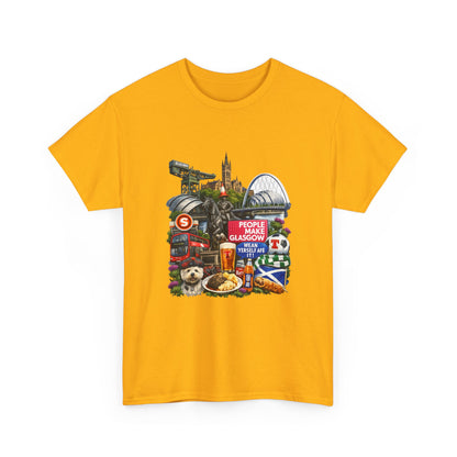 Glasgow Collage T-Shirt — "People Make Glasgow" Scottish City Souvenir Tee