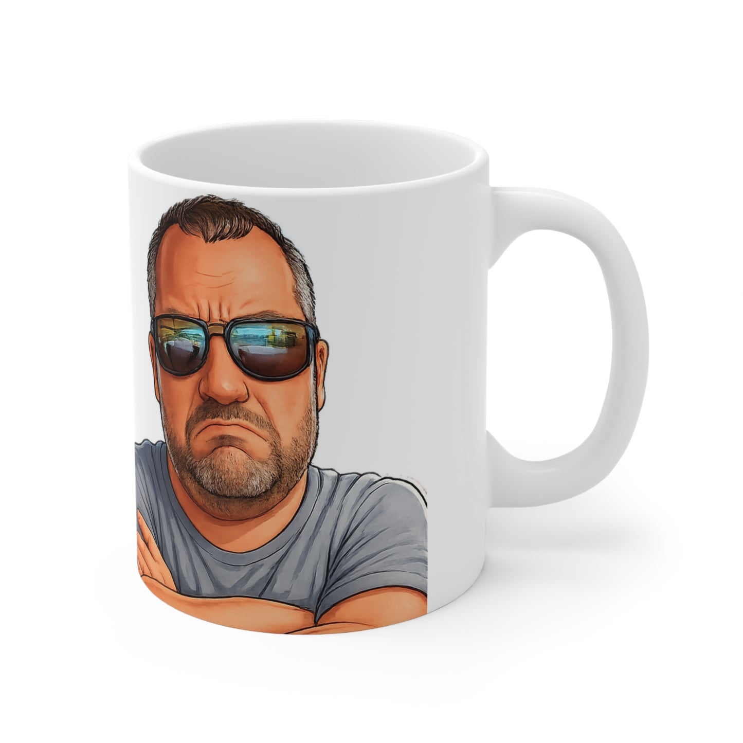 Grumpy Man Ceramic Coffee Cups, 11oz, 15oz