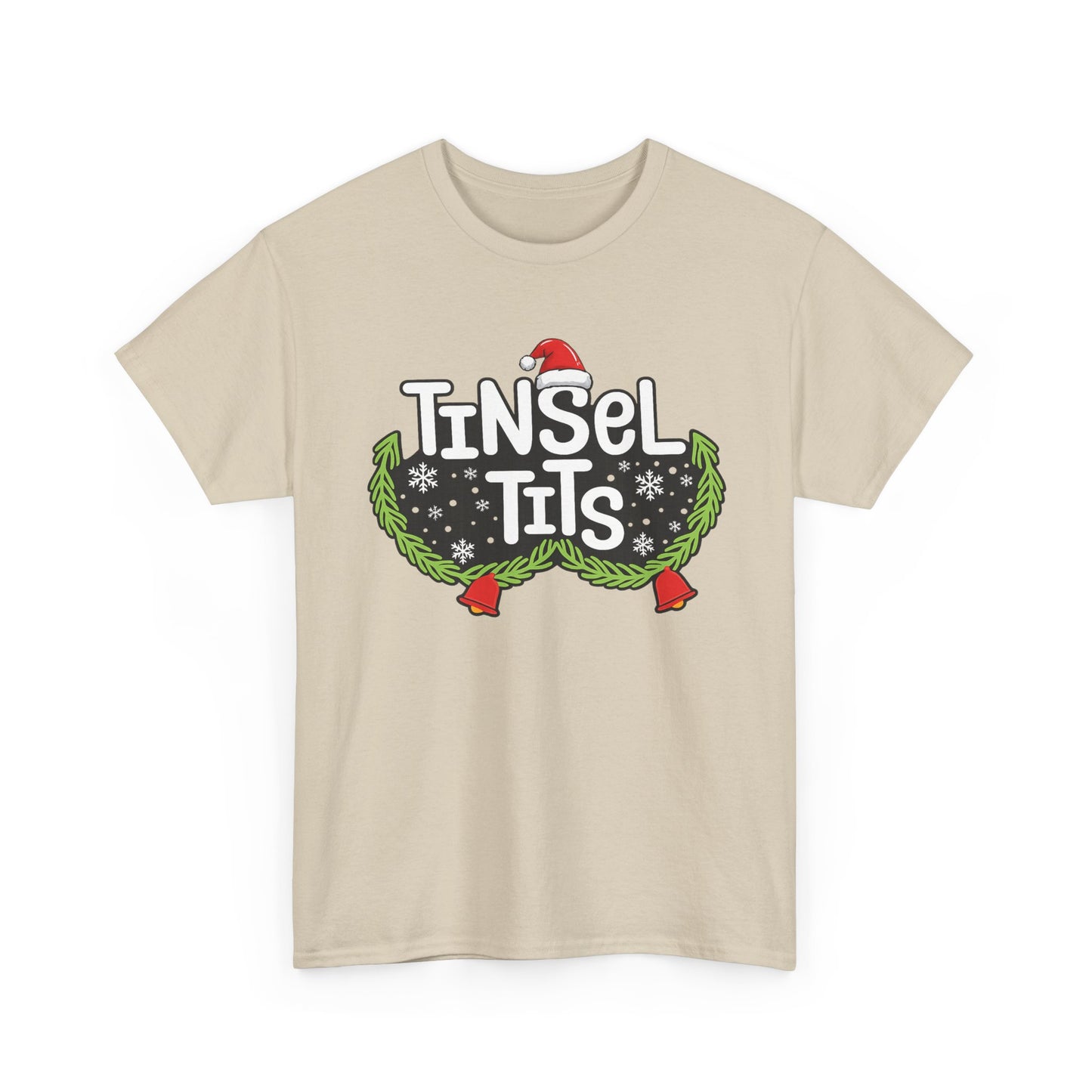 T-Shirt — "Tinsel Tits" Funny Christmas Wreath Holiday Tee