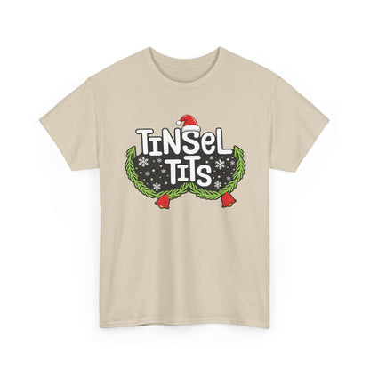 T-Shirt — "Tinsel Tits" Funny Christmas Wreath Holiday Tee