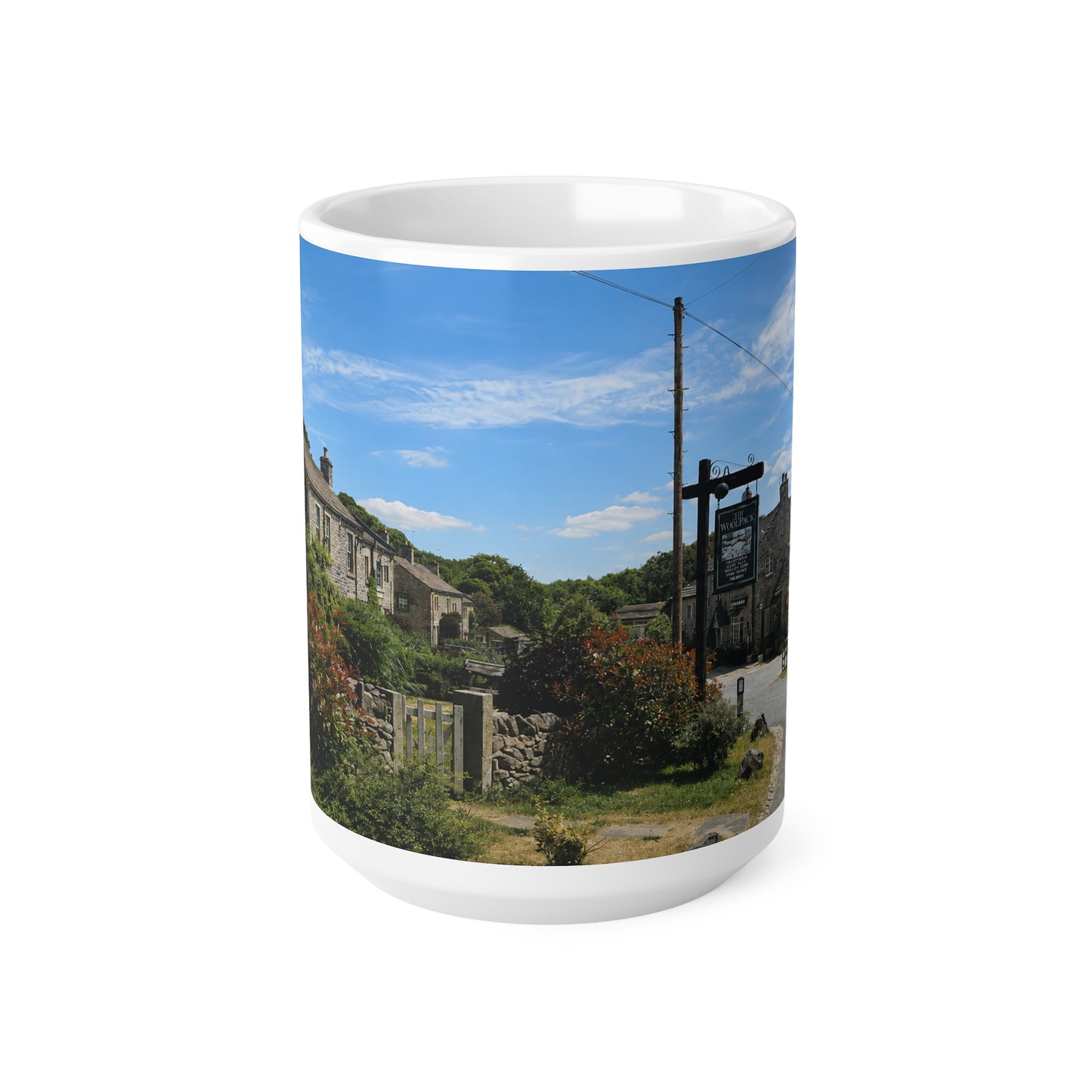 Emmerdale Countryside Cottage Photo Mug — Scenic Village Landscape Coffee Cup (11oz/15oz)