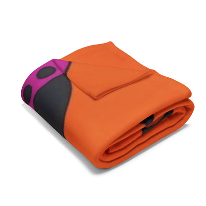 Halloween Minnie Mouse Fleece Blanket – "Happy Halloween" Orange Cozy Throw