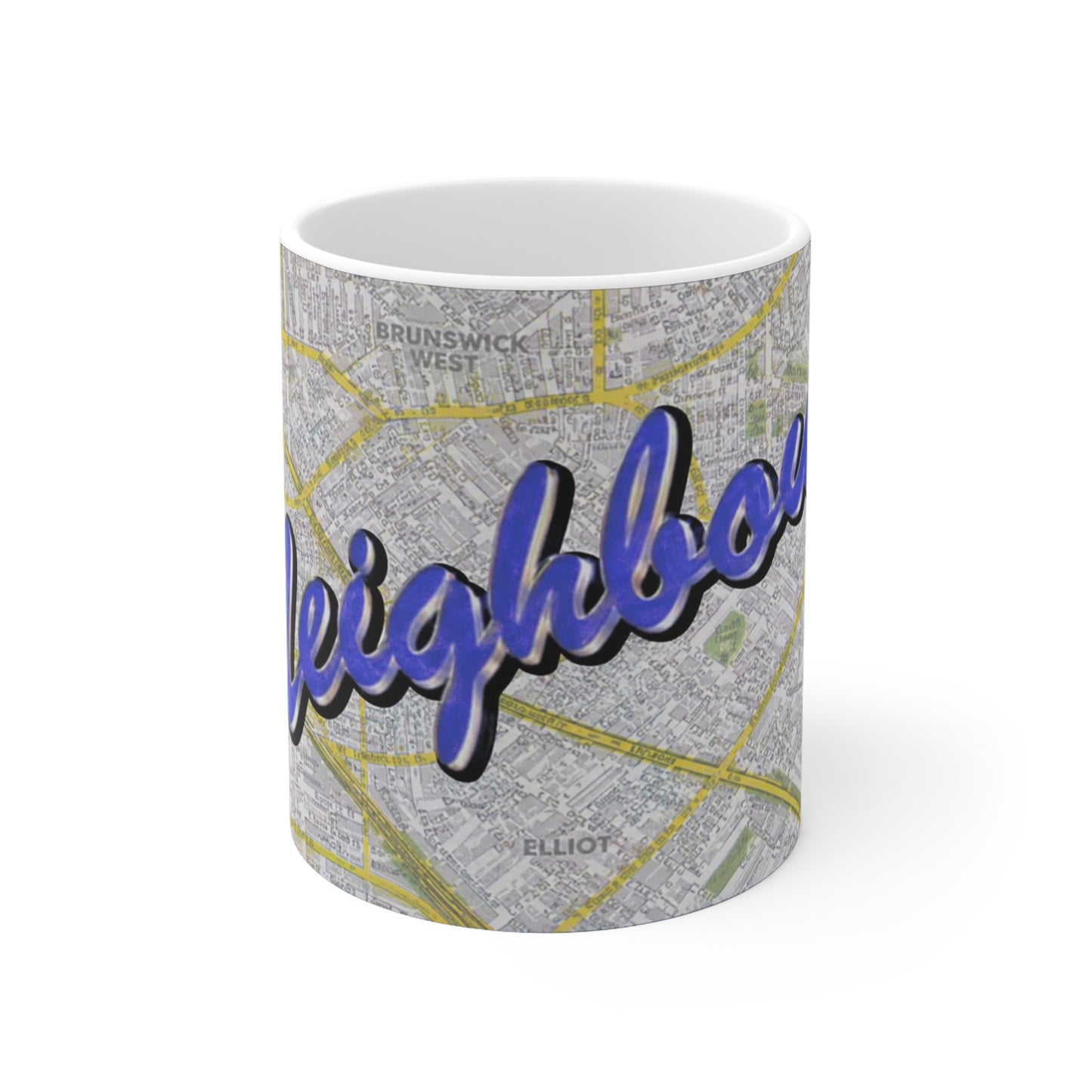 Neighbours Classic TV Soap  Map Ceramic Mug – Personalized City Map Coffee Cup (11oz/15oz)