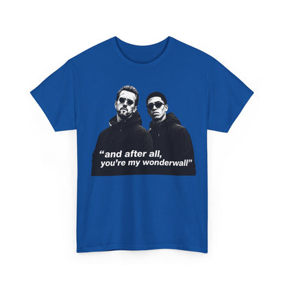 Kane and Bellingham Wonderwall Lyric T-Shirt — ‘and after all, you’re my wonderwall’ Retro Band Tee