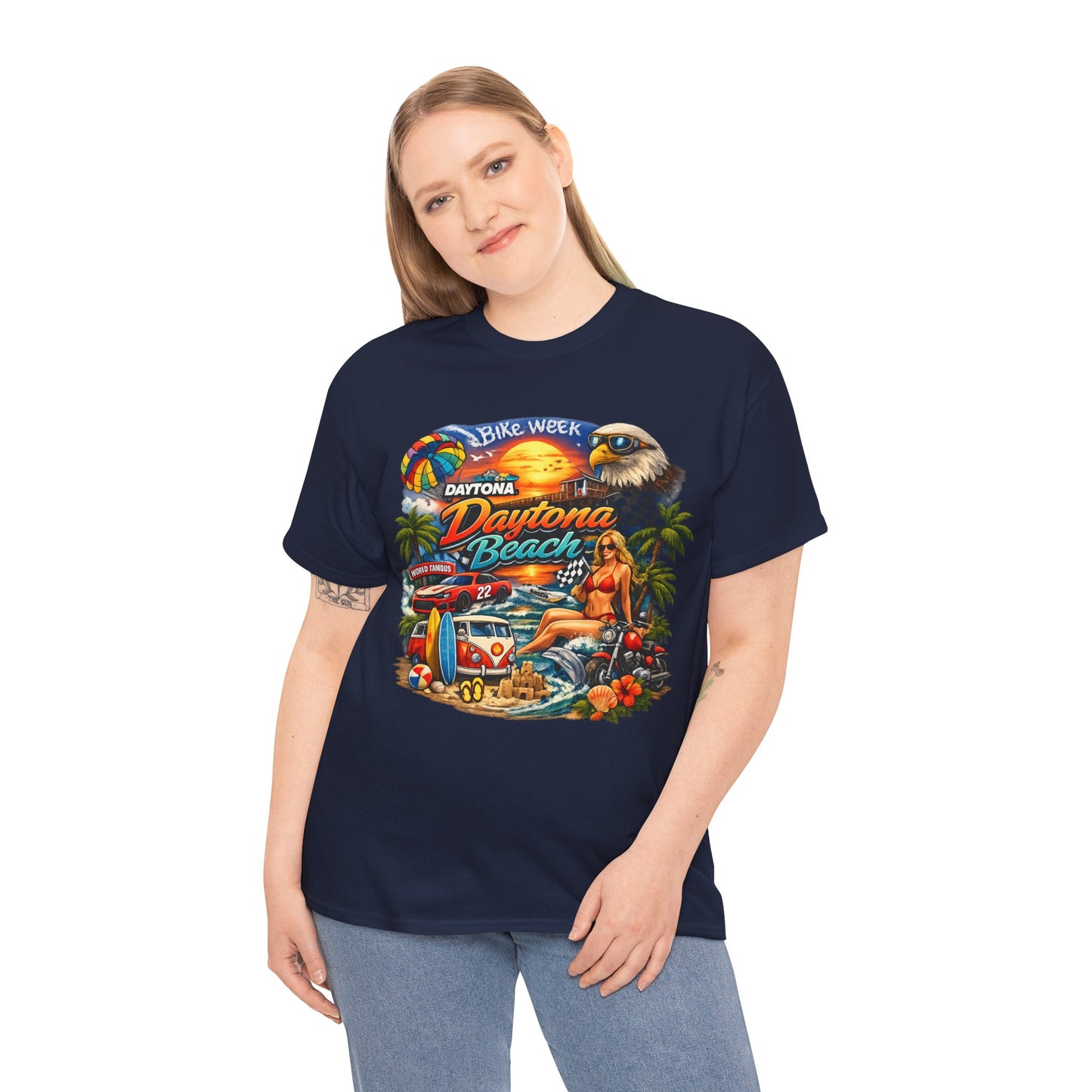 Daytona Beach Vintage Surf T-Shirt — Retro Sunset Palm Beach Tee