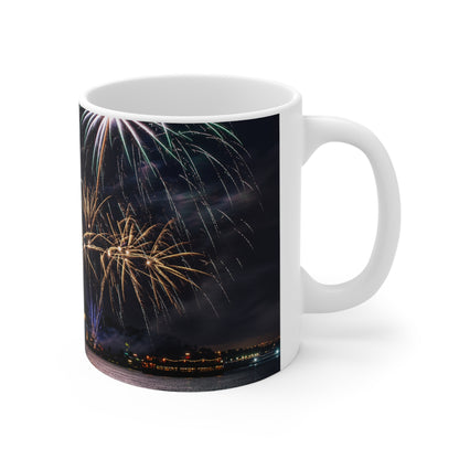 Statue of Liberty Fireworks Coffee Mug — 11oz/15oz Ceramic