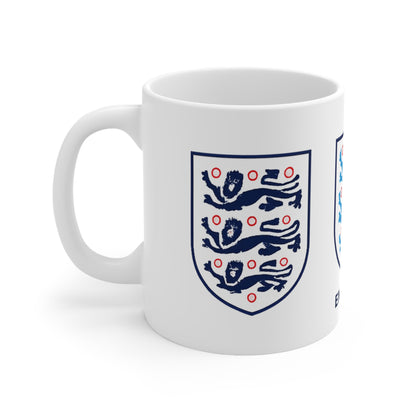 England Three Lions Ceramic Coffee Mug — 11oz & 15oz Football Fan Gift