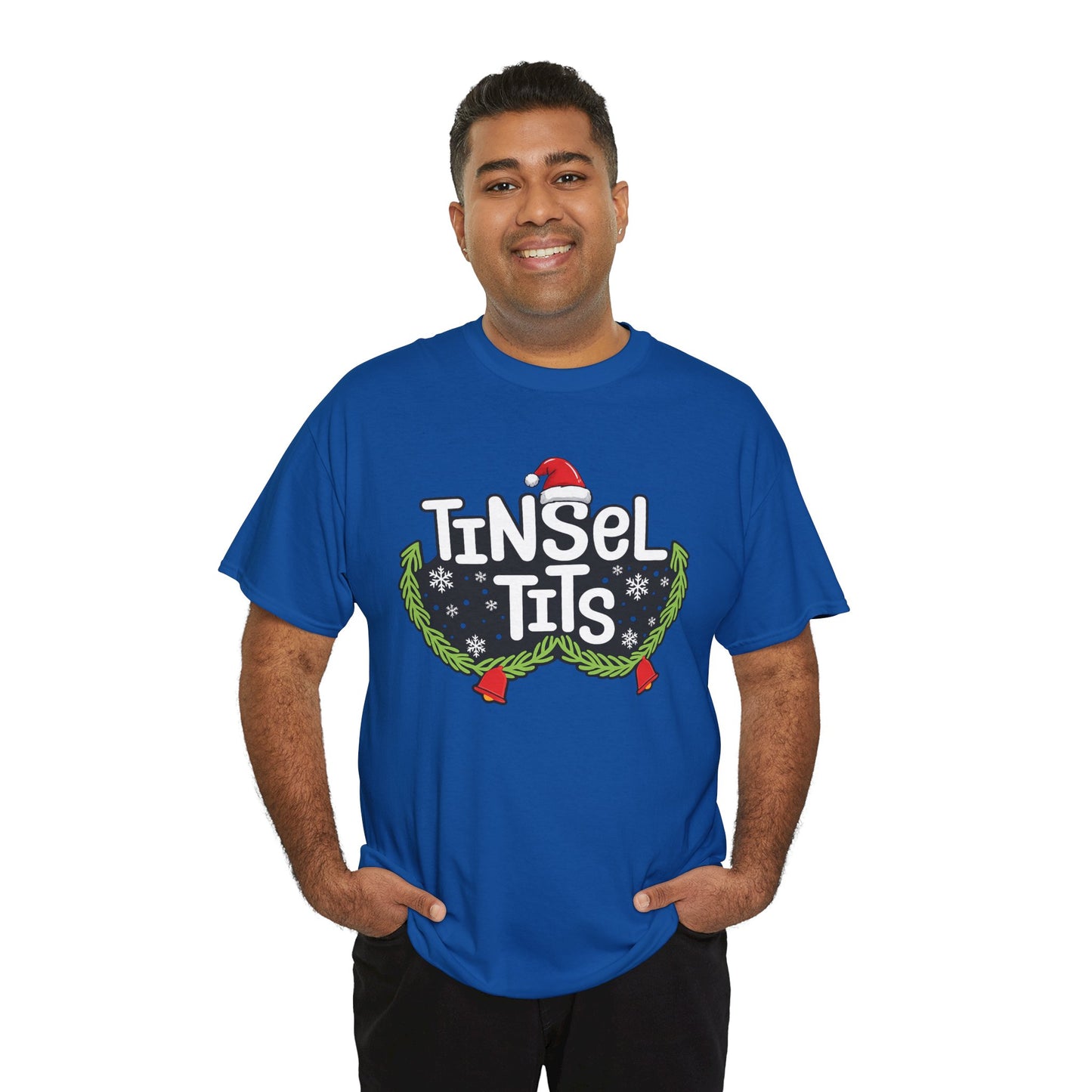 T-Shirt — "Tinsel Tits" Funny Christmas Wreath Holiday Tee