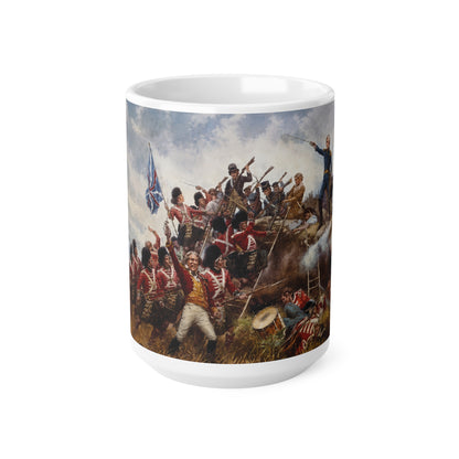 Historical Battle Scene Coffee Mug — Revolutionary War Canvas Wrap (11oz & 15oz)