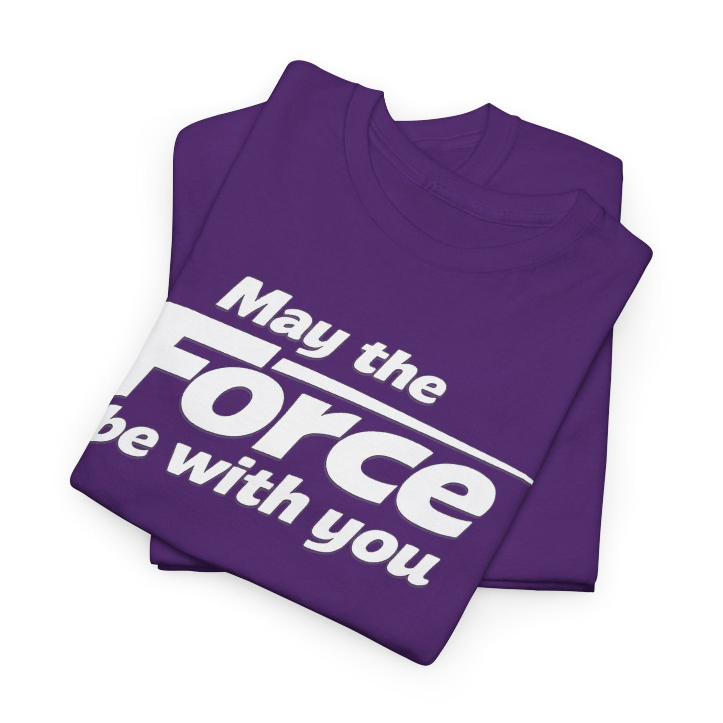 "May the Force Be With You" Retro Embossed Graphic T‑Shirt —