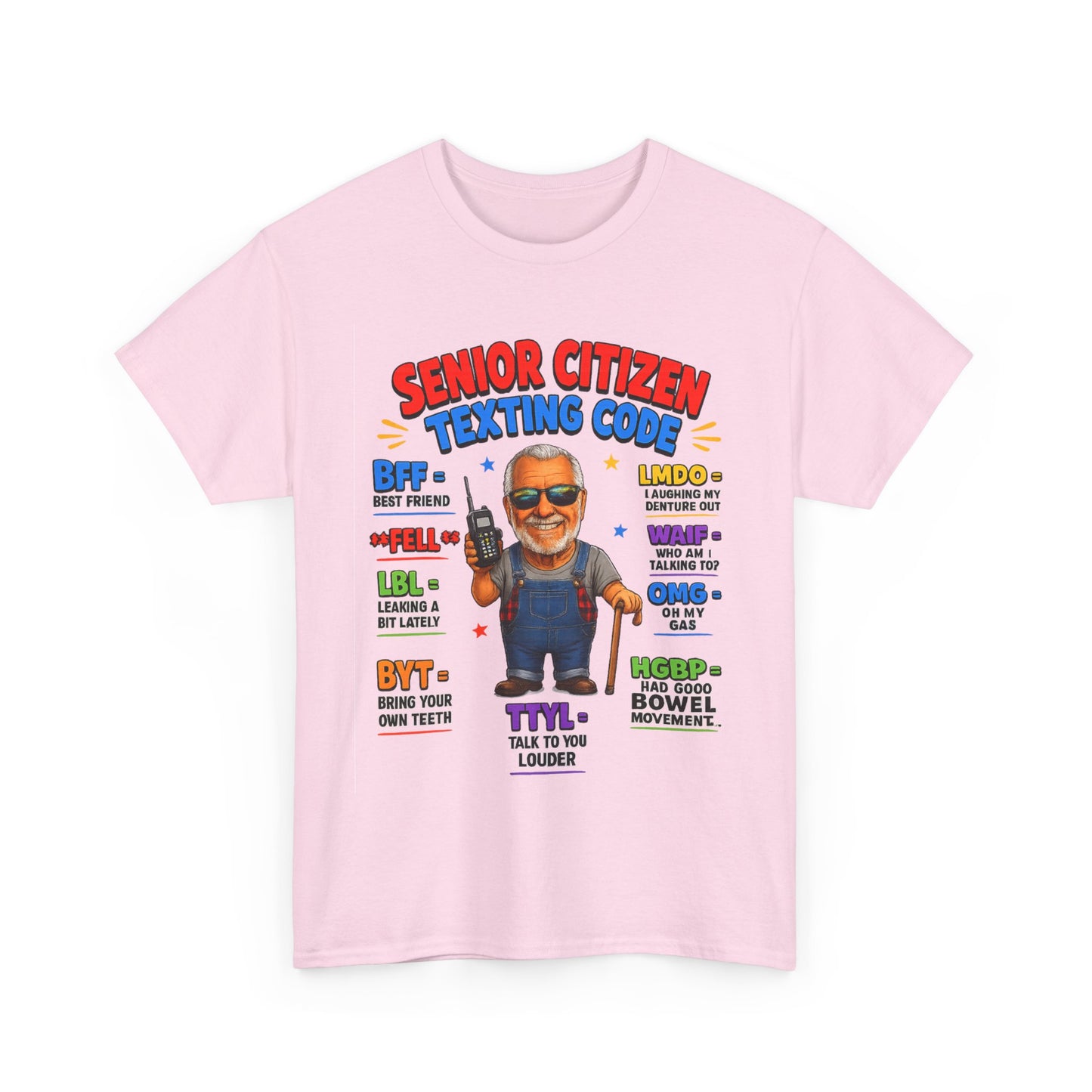 Senior Citizen Texting Code T-Shirt — Funny Grandpa Grandma Retirement Gift