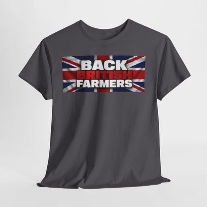 Back British Farmers T-Shirt — Union Jack Support Tee for UK Farmers