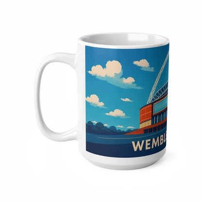 Wembley Stadium Ceramic Mug — Illustrated London Landmark Coffee Cup (11oz, 15oz)