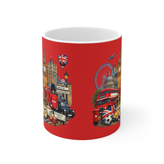 London Icons Coffee Mug — Red 11oz/15oz Ceramic Souvenir