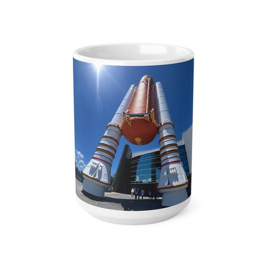 Space Shuttle Stack Ceramic Mug — NASA Rocket Launch Photo Coffee Cup