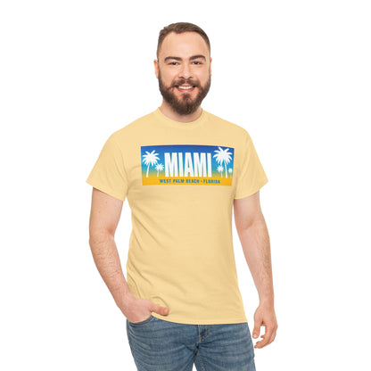 Miami West Palm Beach Vintage Tee — "MIAMI" Beach Palm Trees T‑Shirt