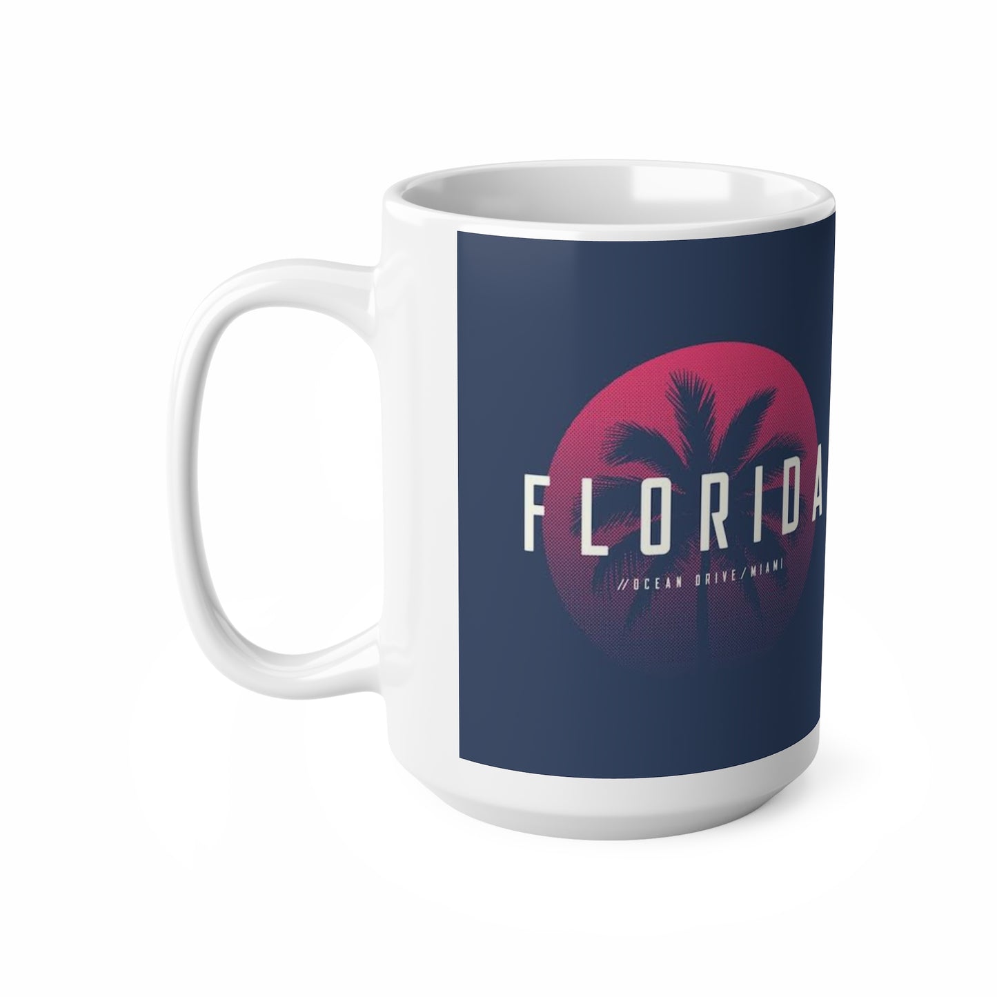 Florida Sunset Palm Coffee Mug – Retro Neon Palm Trees, 11oz & 15oz Ceramic