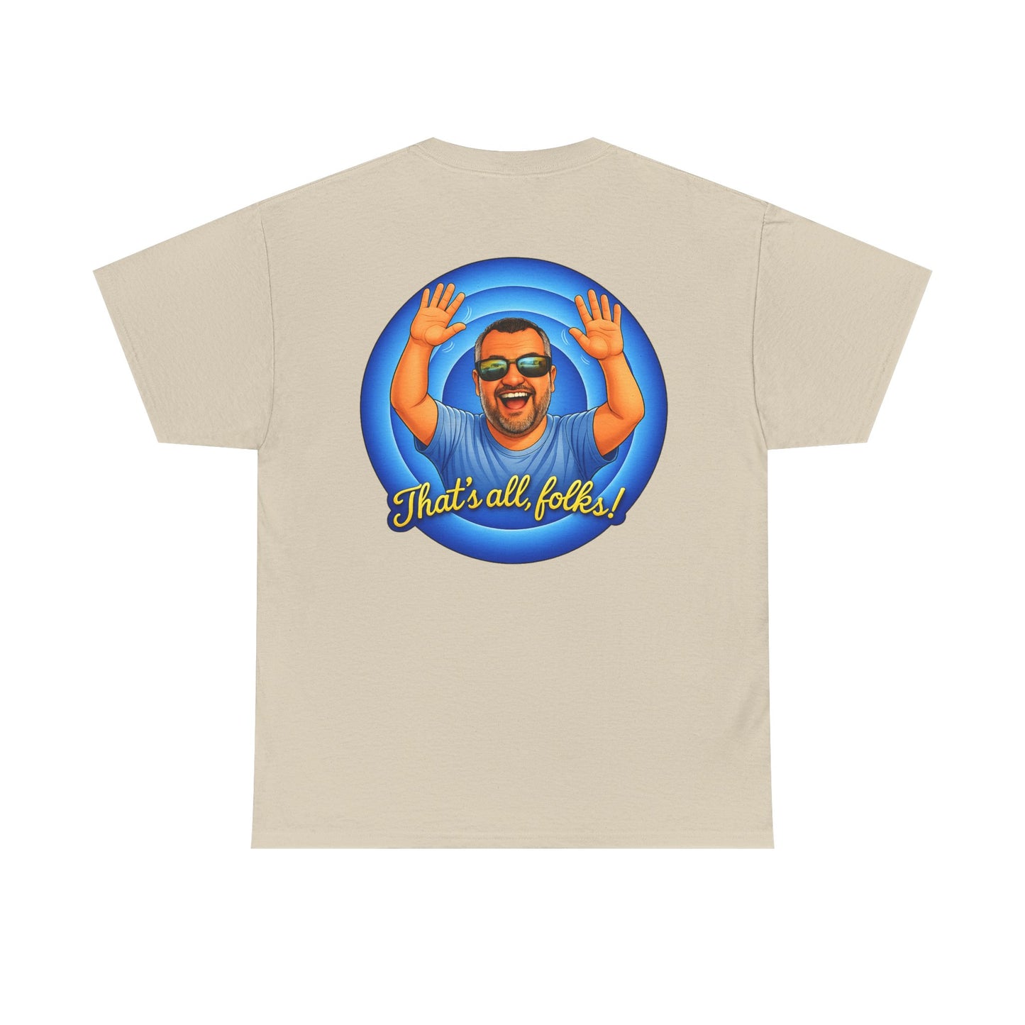T-Shirt — "That's All, Folks!" Waving Portrait Graphic Tee