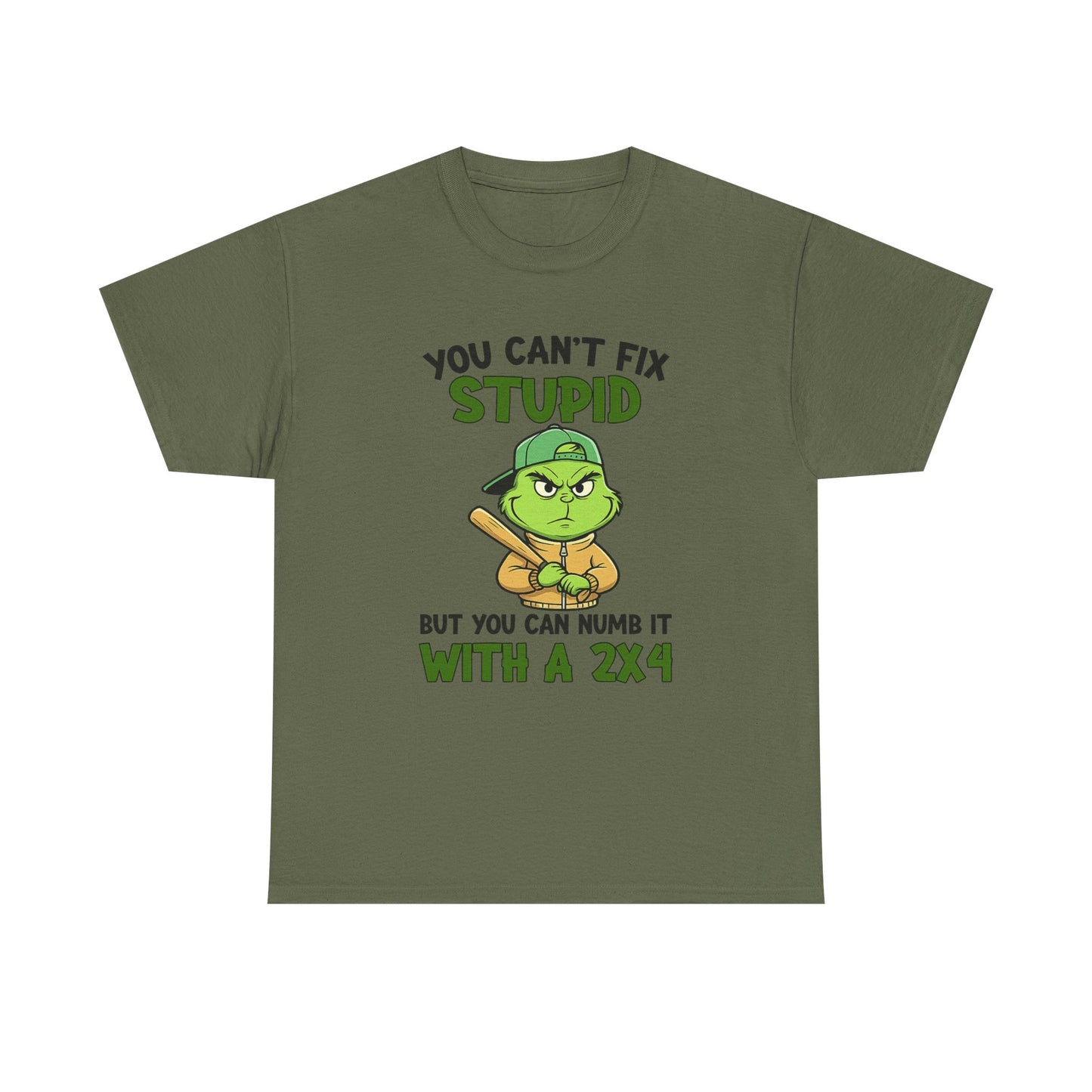 Funny Carpenter T‑Shirt — "You Can't Fix Stupid But You Can Numb It With a 2x4"