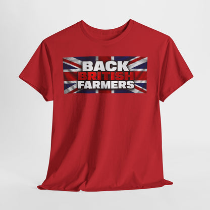 Back British Farmers T-Shirt — Union Jack Support Tee for UK Farmers