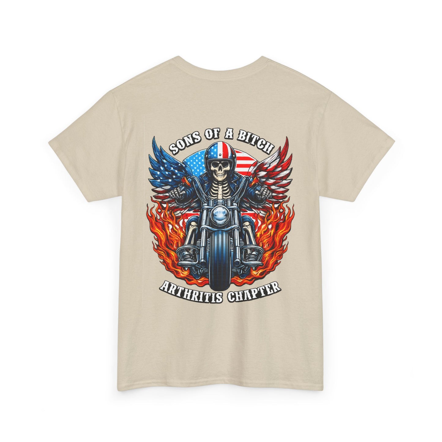Motorcycle Skull Tee — "Sons of a B***h" Patriotic Biker Shirt