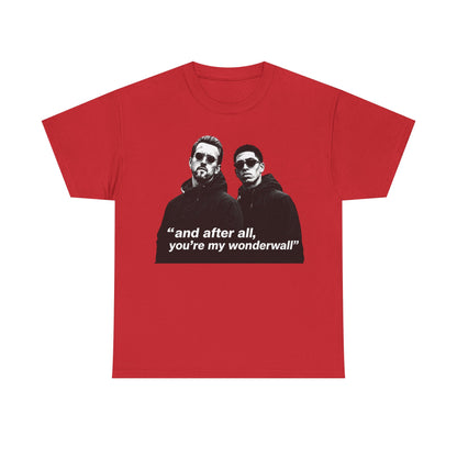Kane and Bellingham Wonderwall Lyric T-Shirt — ‘and after all, you’re my wonderwall’ Retro Band Tee