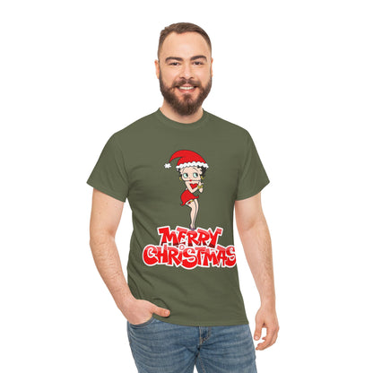 Christmas Betty Boop Tee - 'Merry Christmas' Holiday Graphic Shirt