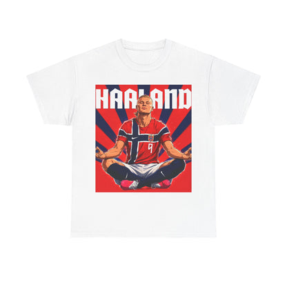 Erling Haaland Norway Soccer Tee — Retro Striped Athletic Graphic T-Shirt