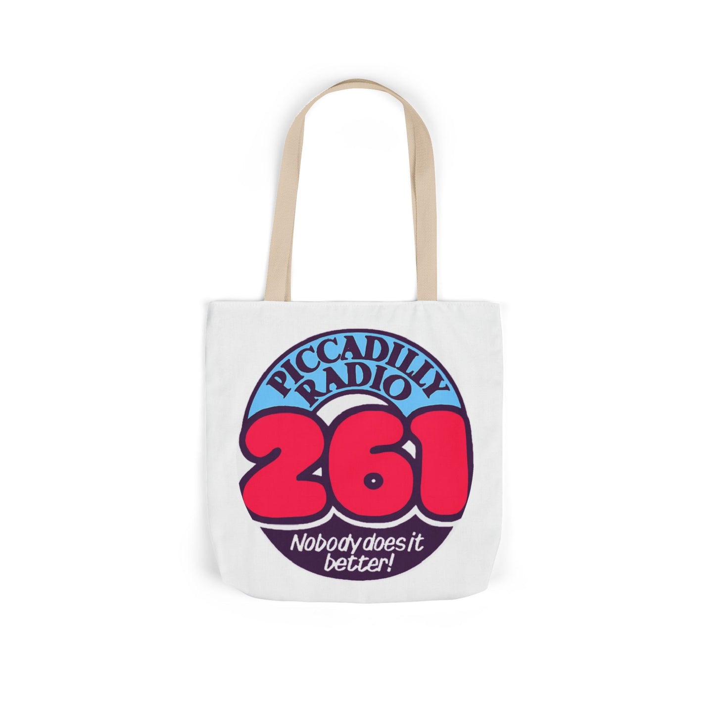 Tote Bag — Retro 'Piccadilly Radio 261' Vintage Logo Canvas Tote